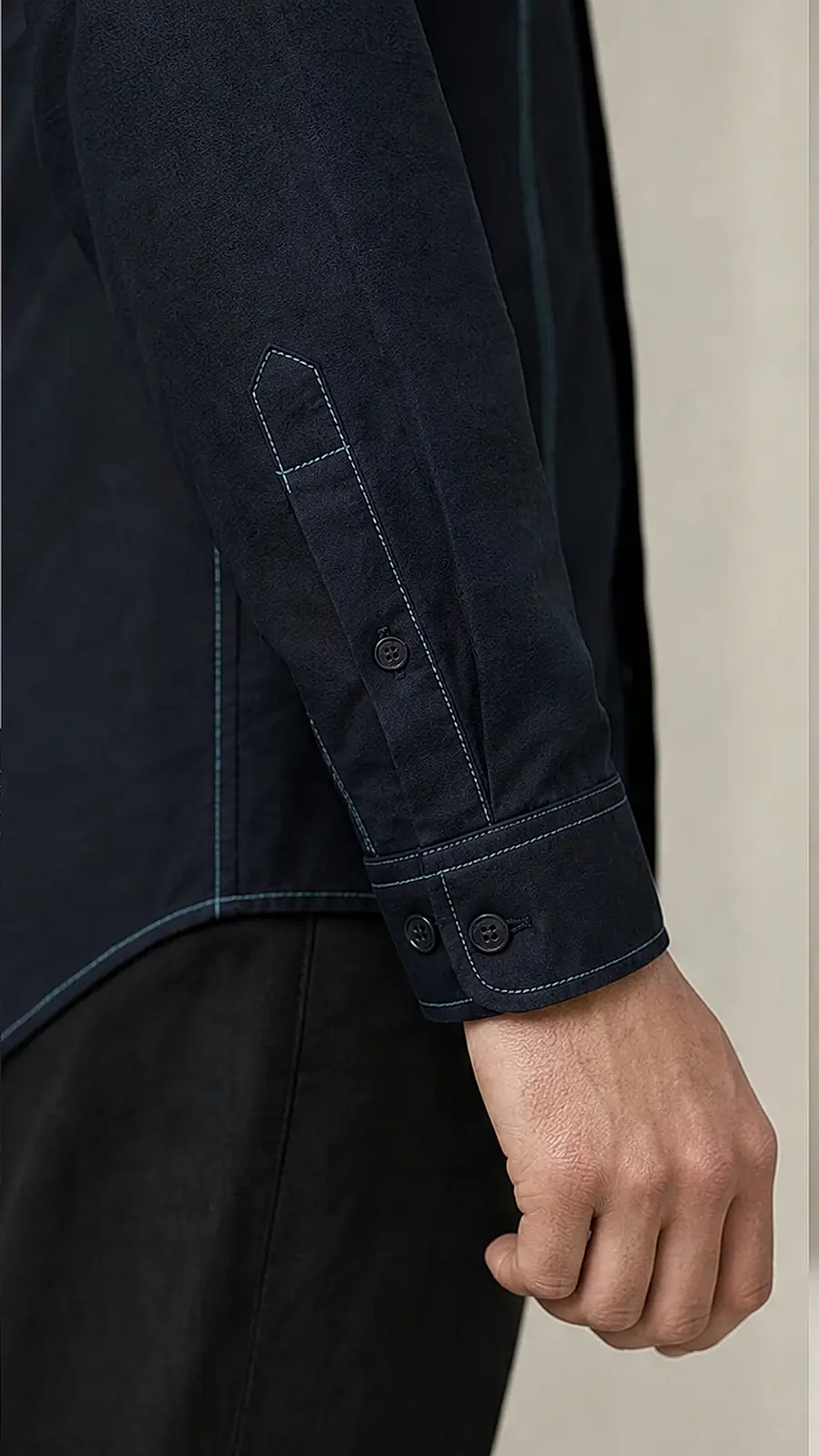 Recipe Men's Contrast Stitch Shirt and Trouser Set