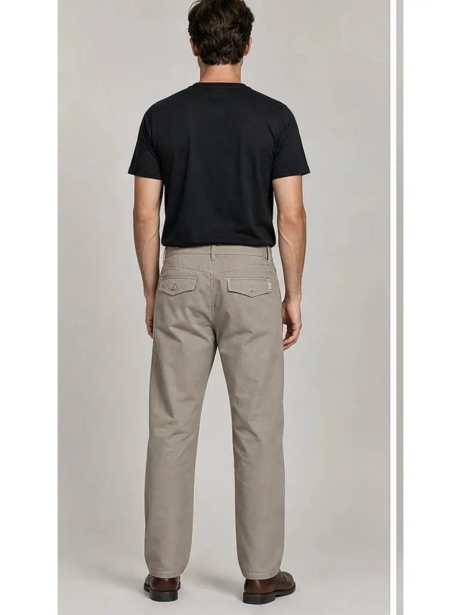 Men's Regular Fit Beige Casual Pants