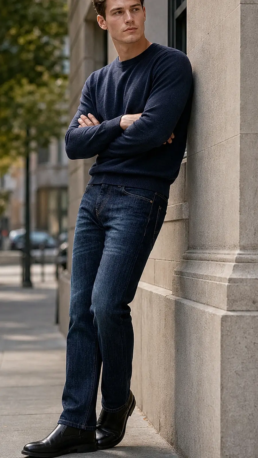 Regid Denim Dark Blue Mens vintage Straight Fit Jeans