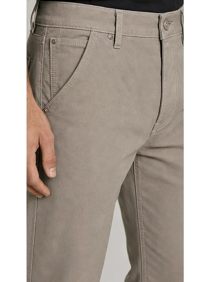Men's Regular Fit Beige Casual Pants