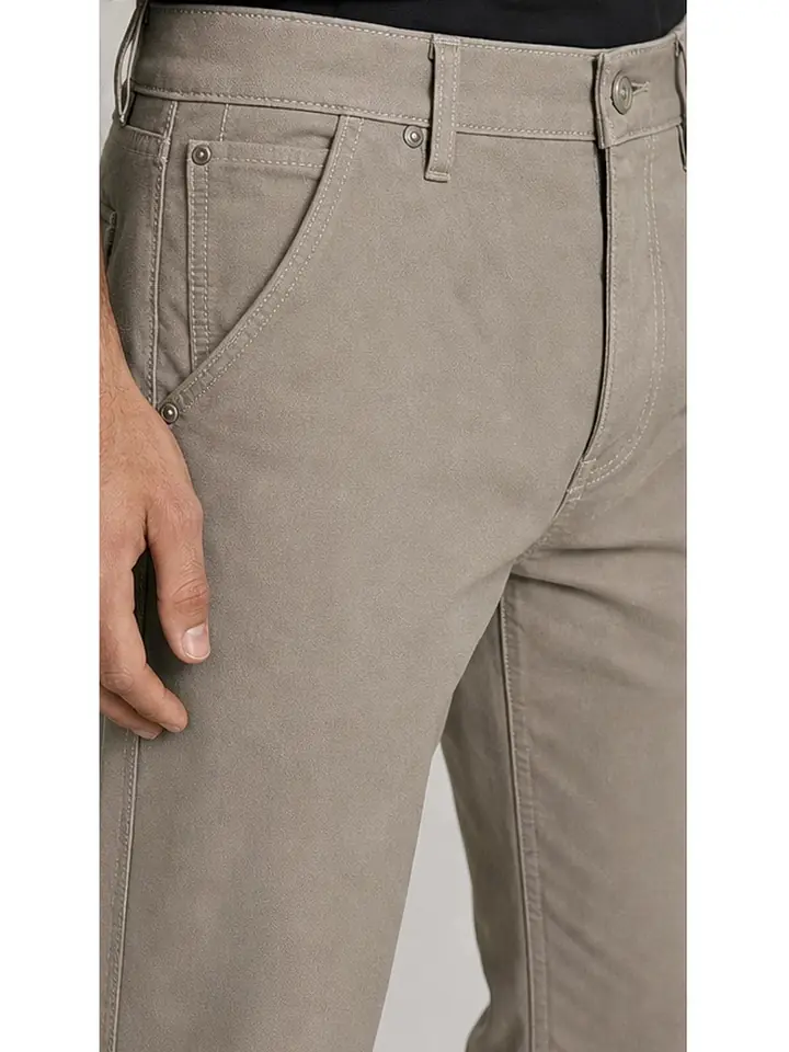 Men's Regular Fit Beige Casual Pants