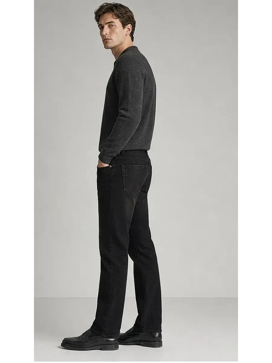 Regid Denim Brownish Black Mens vintage Regular Fit Jeans