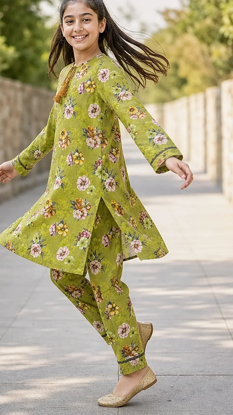 Meadow Green Floral Girls Co-ord Set