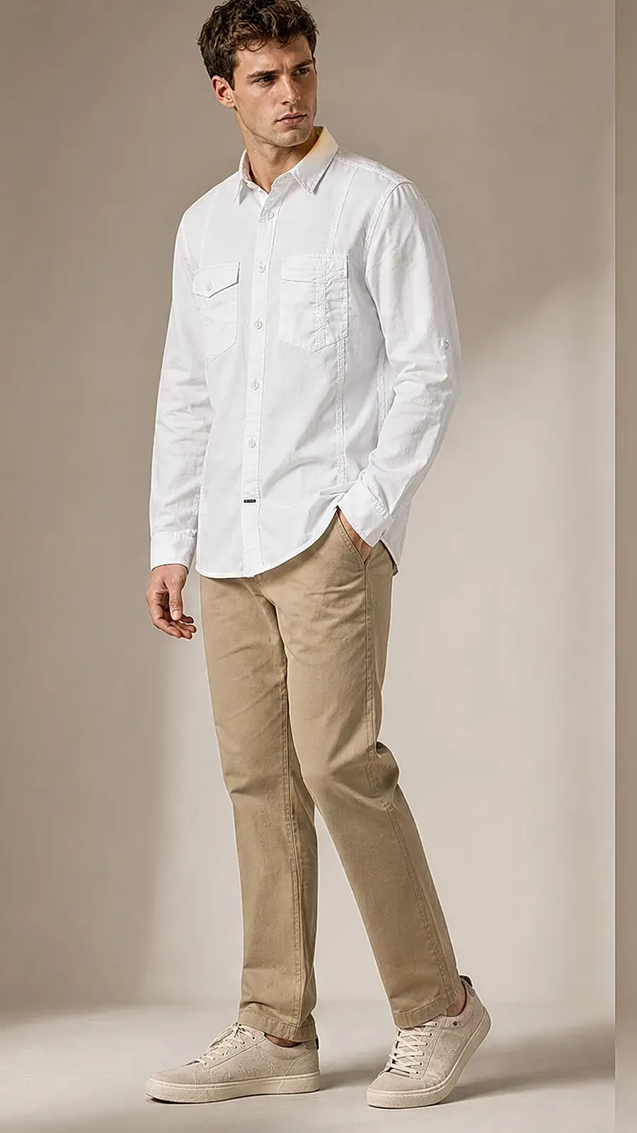 White Egyption Cotton Tripple Stitch Shirt