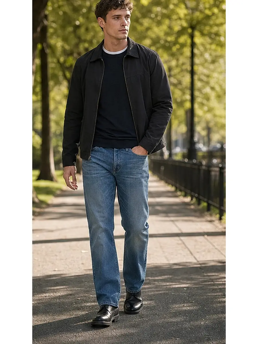 Regid Denim Light Blue Mens vintage Regular Fit Jeans