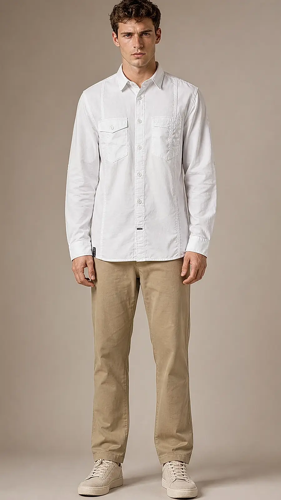 White Egyption Cotton Tripple Stitch Shirt