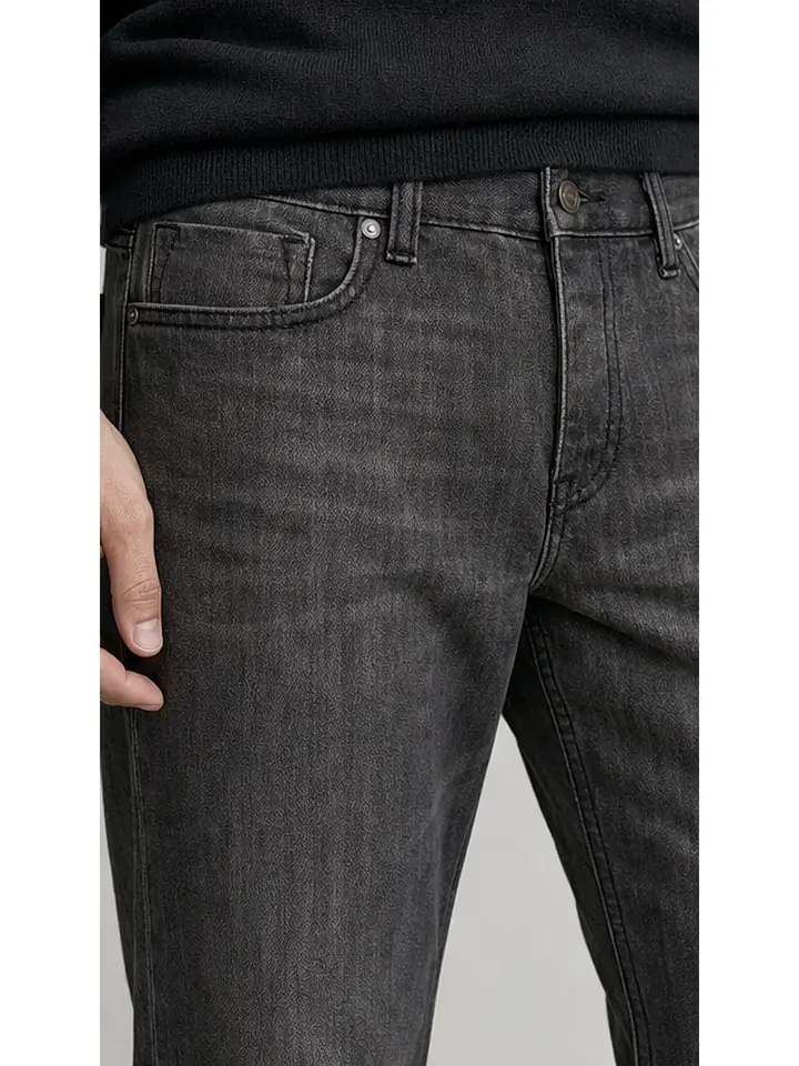 Regid Denim Dark Gray Mens vintage Regular Fit Jeans