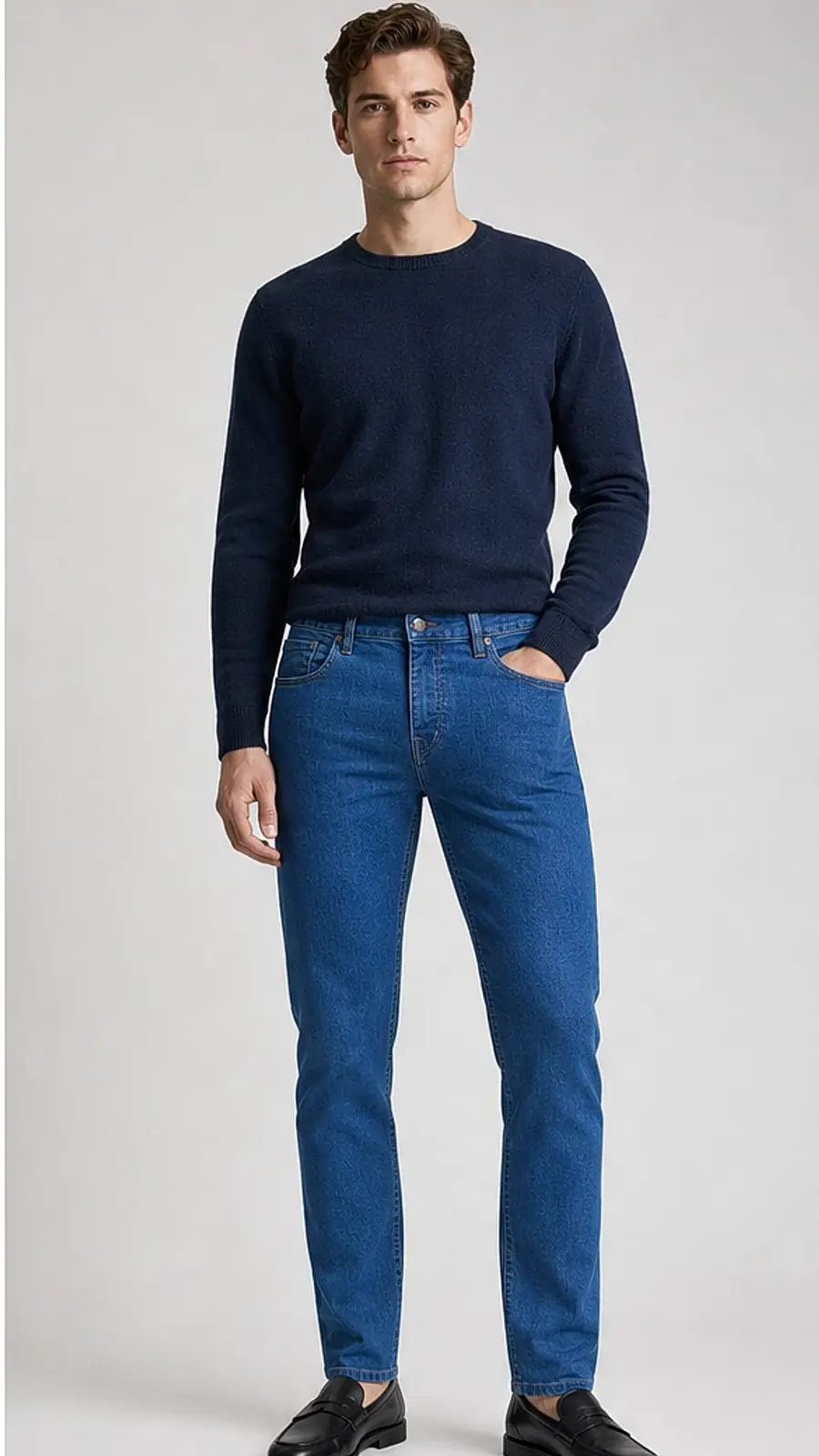 Stretch Denim Light Blue Mens vintage Stretch Denim Jeans Pant Slim Fit
