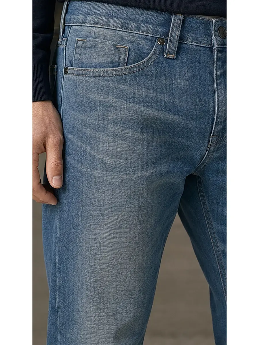 Regid Denim Light Blue Mens vintage Regular Fit Jeans