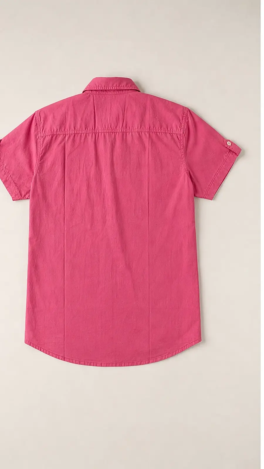 Recipe Men's Fuchsia Short Sleeve Utility Button-Down Shirt