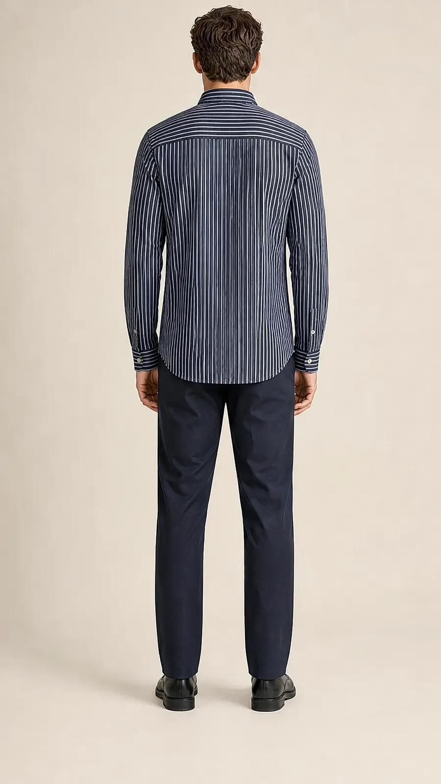 Charcoal Blue Stripe Cotton Shirt