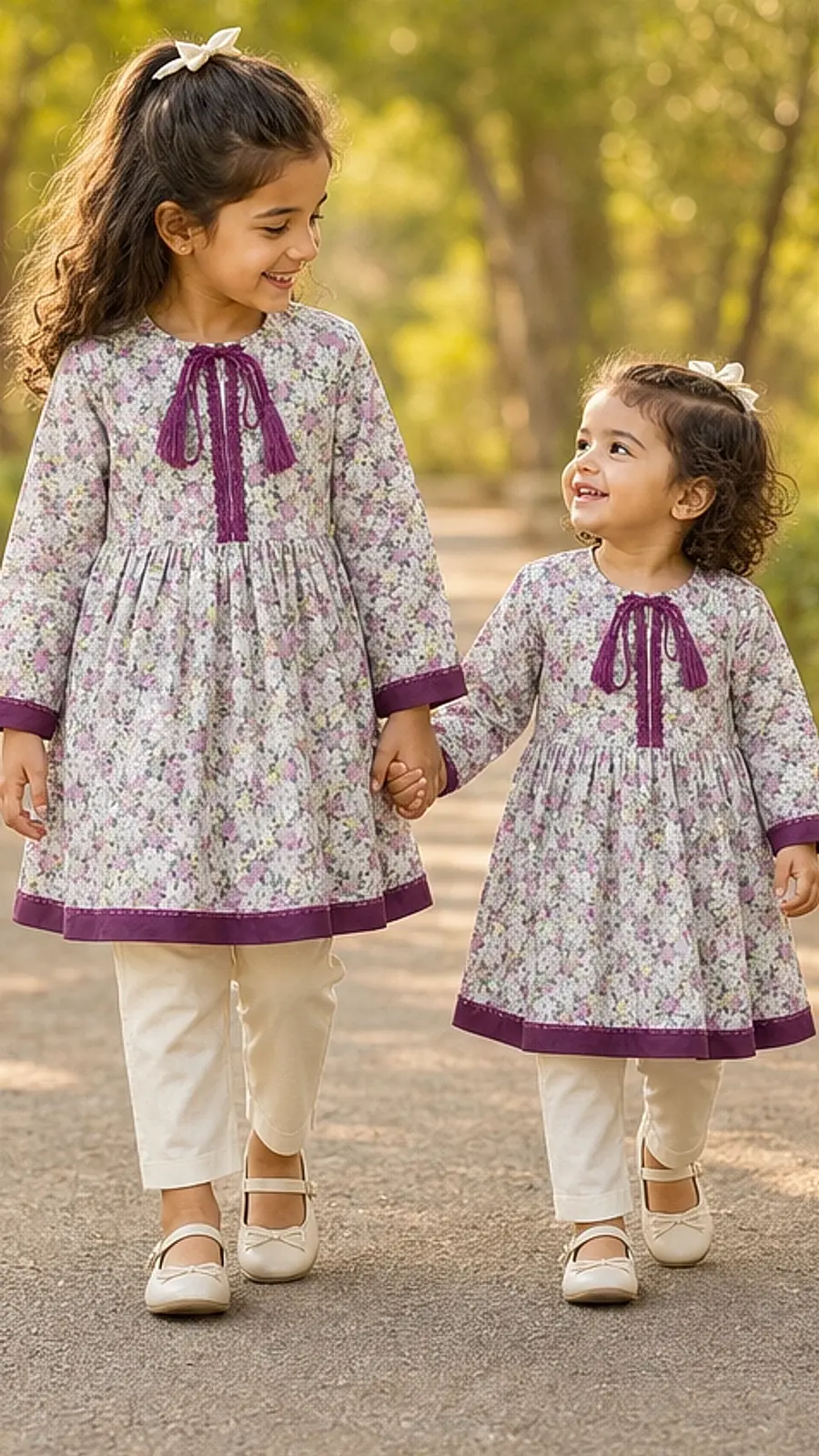 Girls Floral Printed Kurta Trouser Set