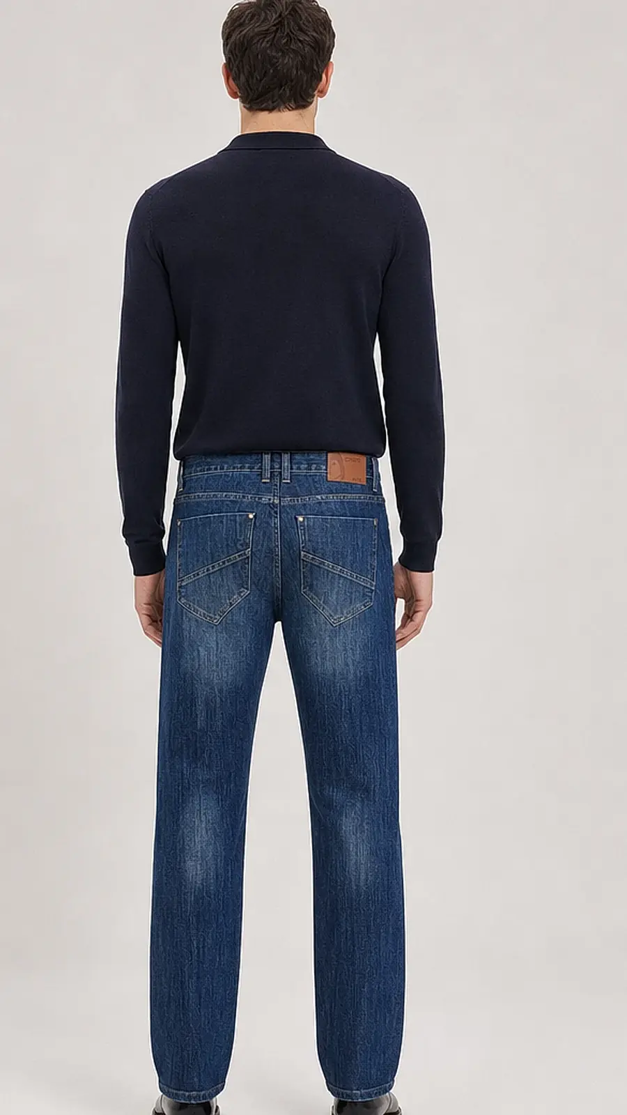 Regid Denim Medium Blue Mens vintage Straight Fit Jeans