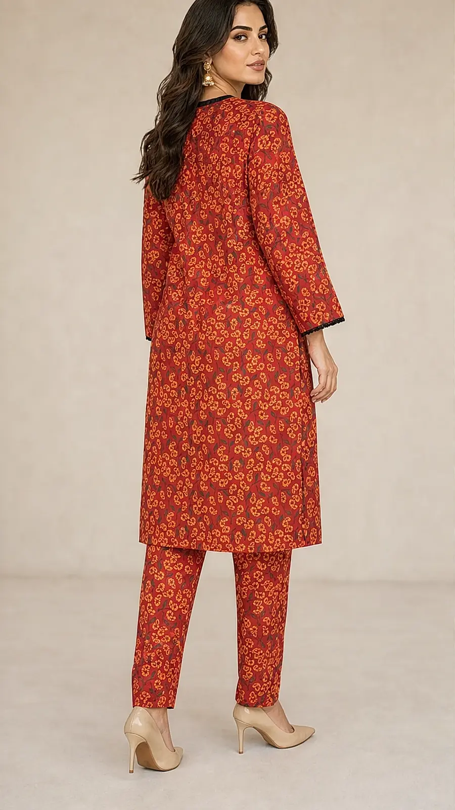 Recipe Women Red Floral Printed Kurta Pant Co-ord Set