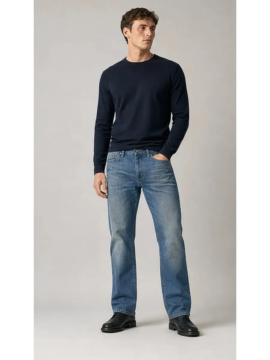 Regid Denim Light Blue Mens vintage Regular Fit Jeans