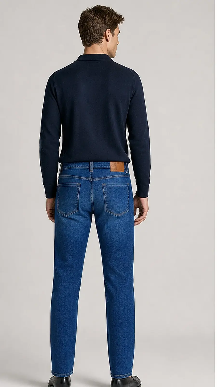 Stretch Denim Medium Blue Mens vintage Stretch Denim Jeans Pant Slim Fit