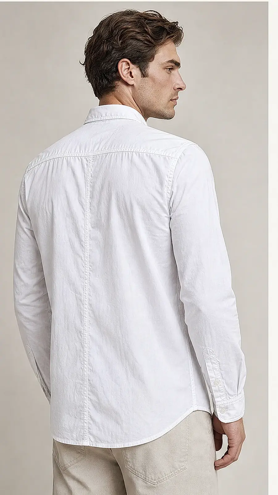 Recipe Men's White Long-Sleeve Button-Up Shirt