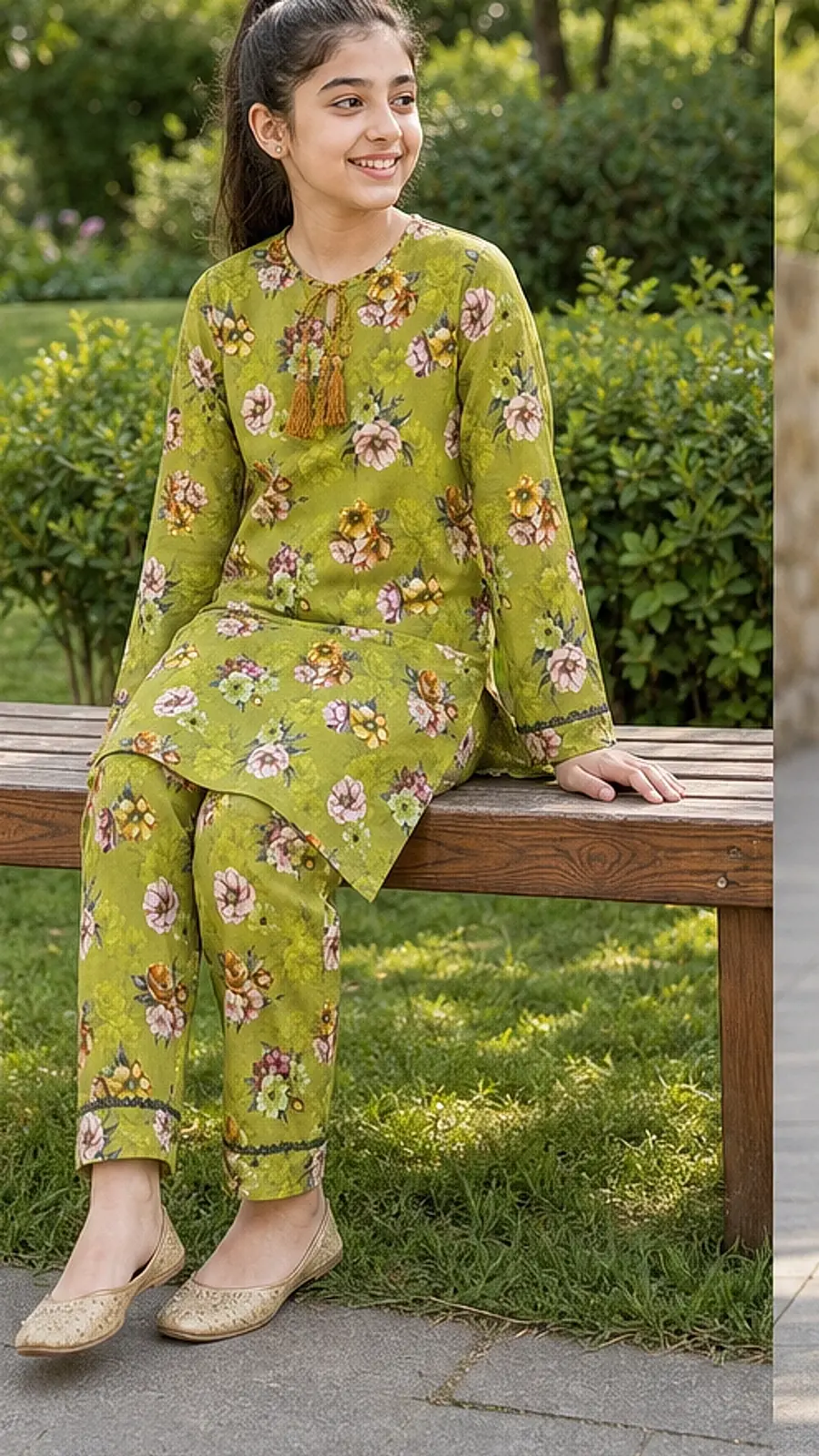 Meadow Green Floral Girls Co-ord Set
