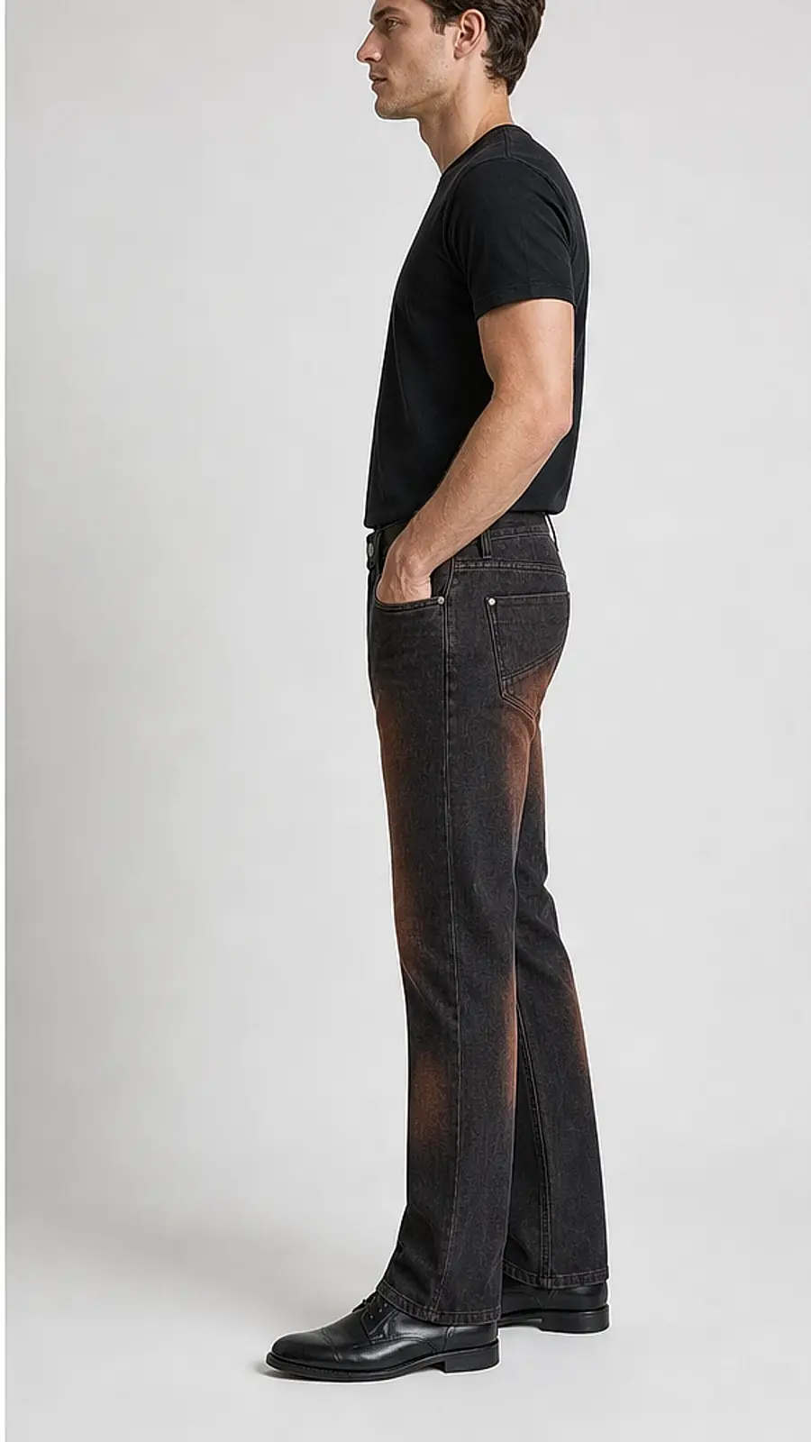 Men's Vintage Straight Fit Brown Denim Jeans