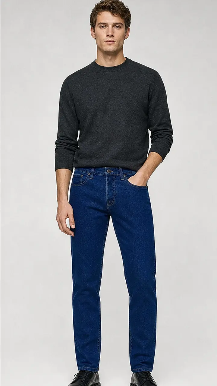 Stretch Denim Light Blue Mens vintage Stretch Denim Jeans Pant Slim Fit