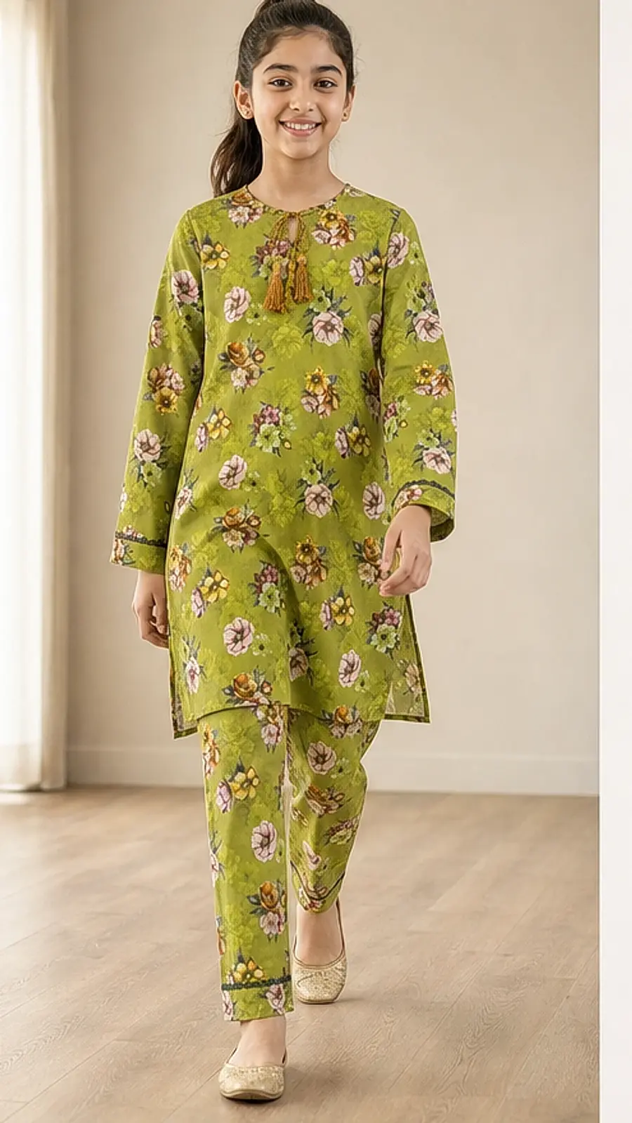 Meadow Green Floral Girls Co-ord Set