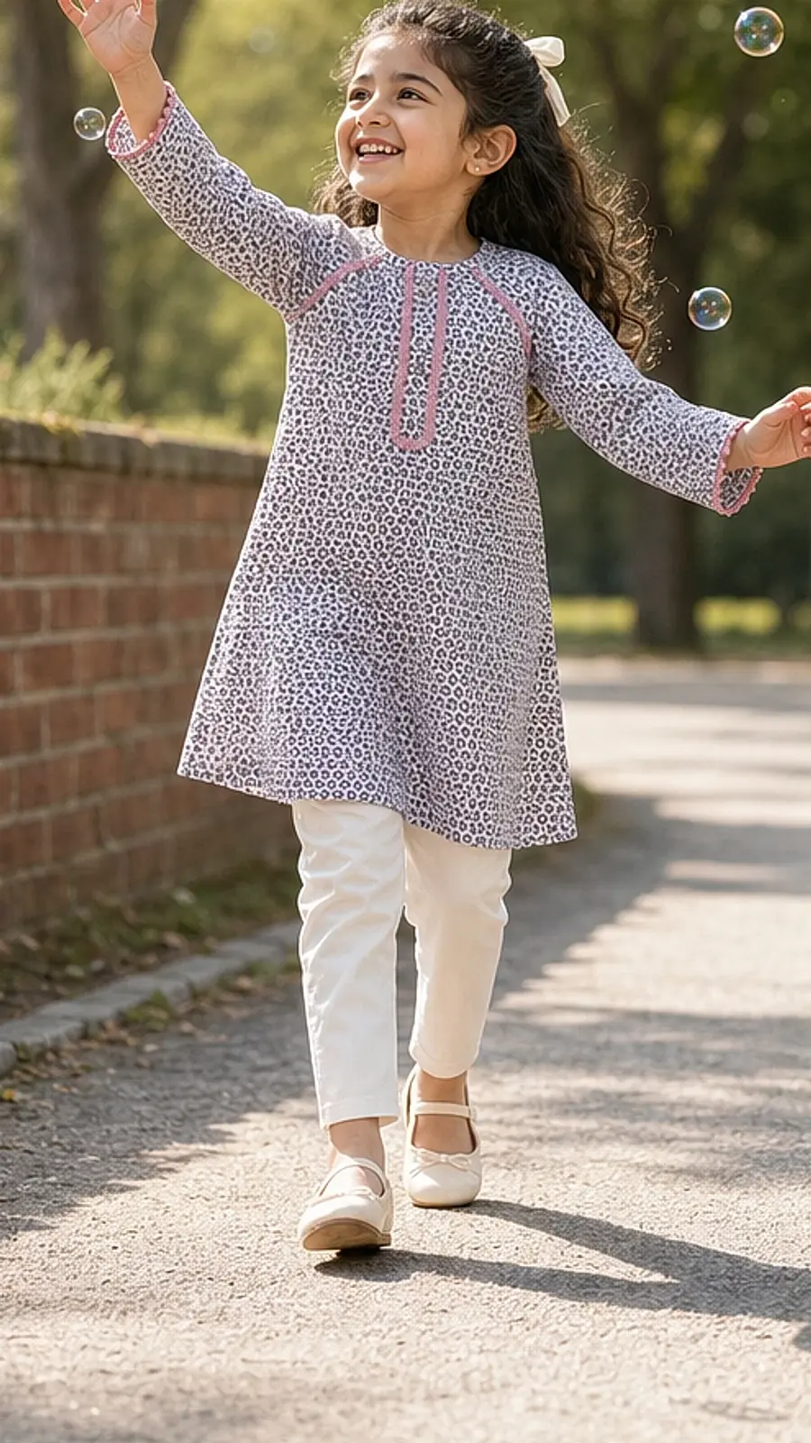 Girls Printed Kurta Pant Co-ord Set