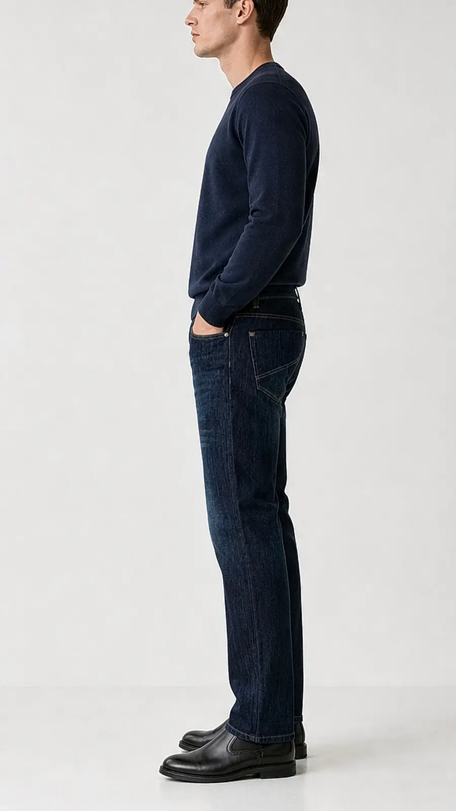 Regid Denim Dark Blue Mens vintage Straight Fit Jeans