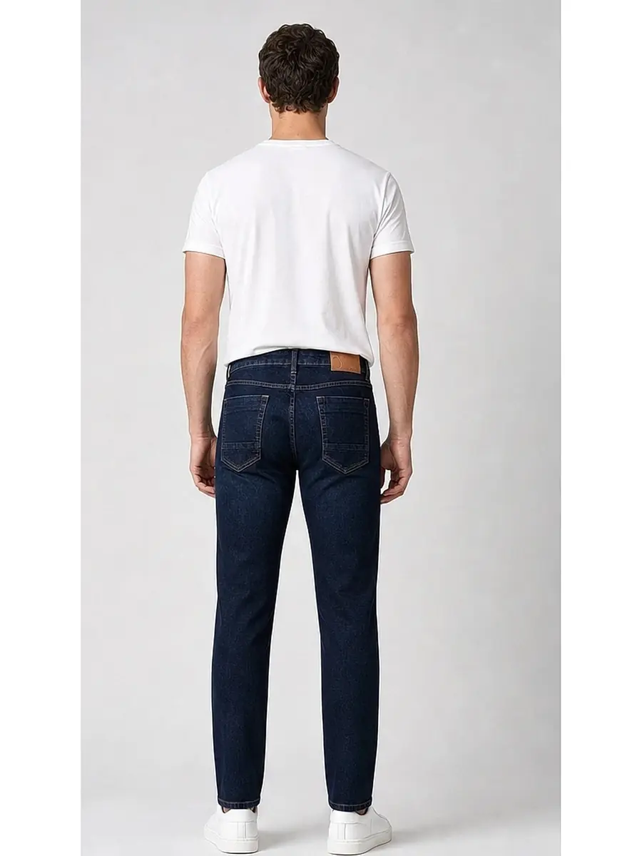 Stretch Denim Navy Blue Mens vintage Stretch Denim Jeans Pant Slim Fit