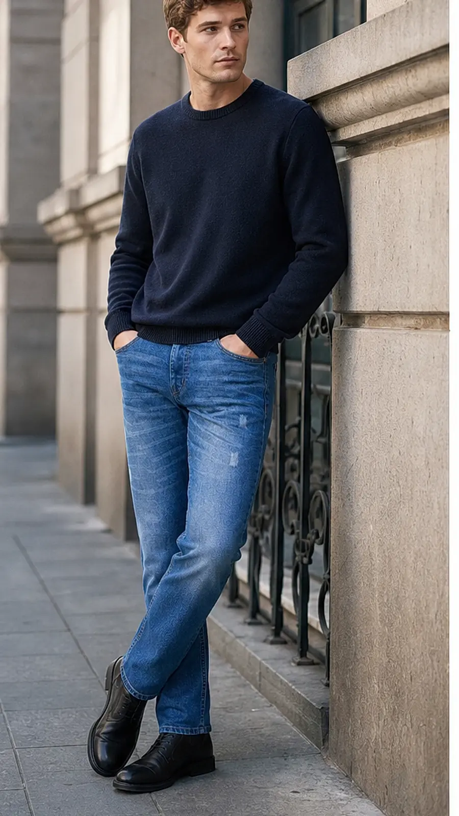 Stretch Denim Indigo Blue Mens vintage Stretch Denim Jeans Pant Slim Fit