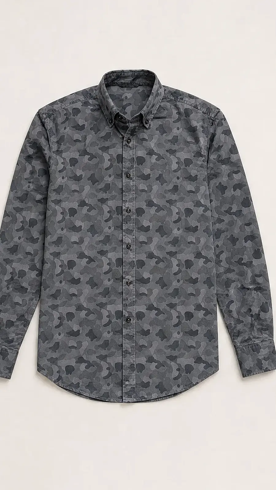 Recipe Men's Grey Camouflage Full Sleeve Casual Shirt