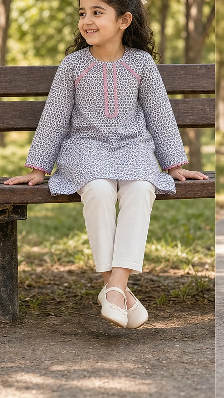 Girls Printed Kurta Pant Co-ord Set