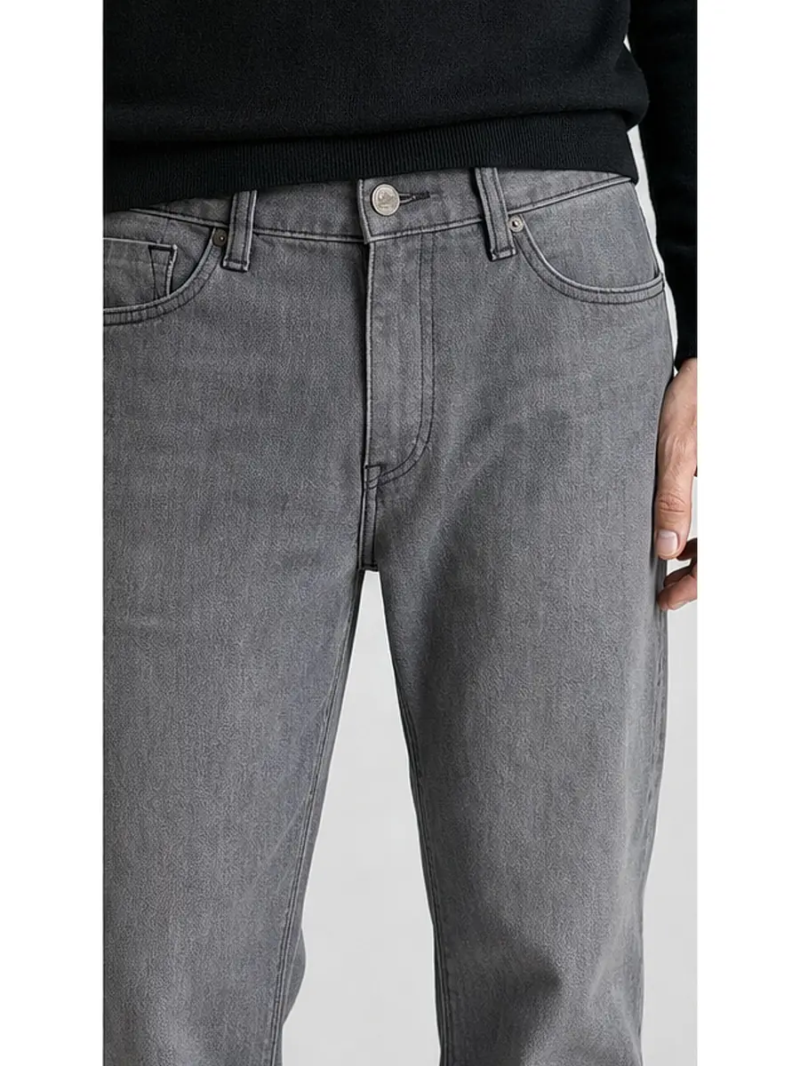 Regid Denim Light Gray Mens vintage Regular Fit Jeans