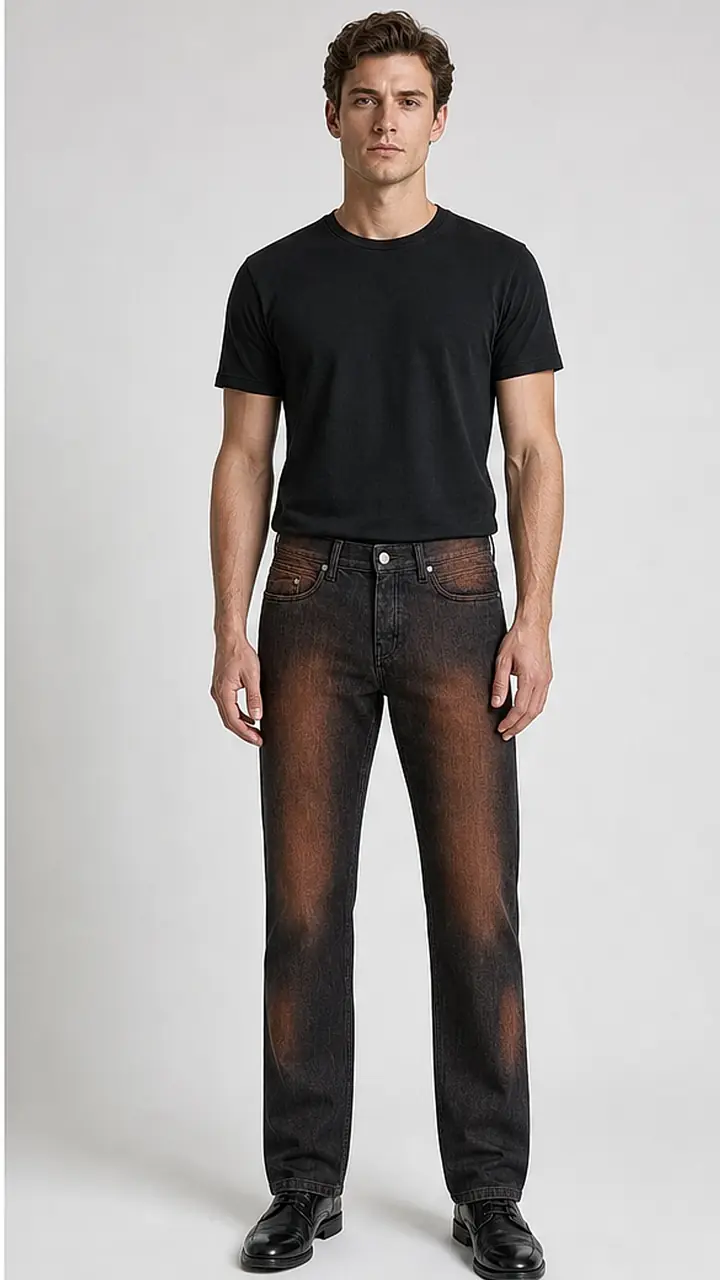Men's Vintage Straight Fit Brown Denim Jeans