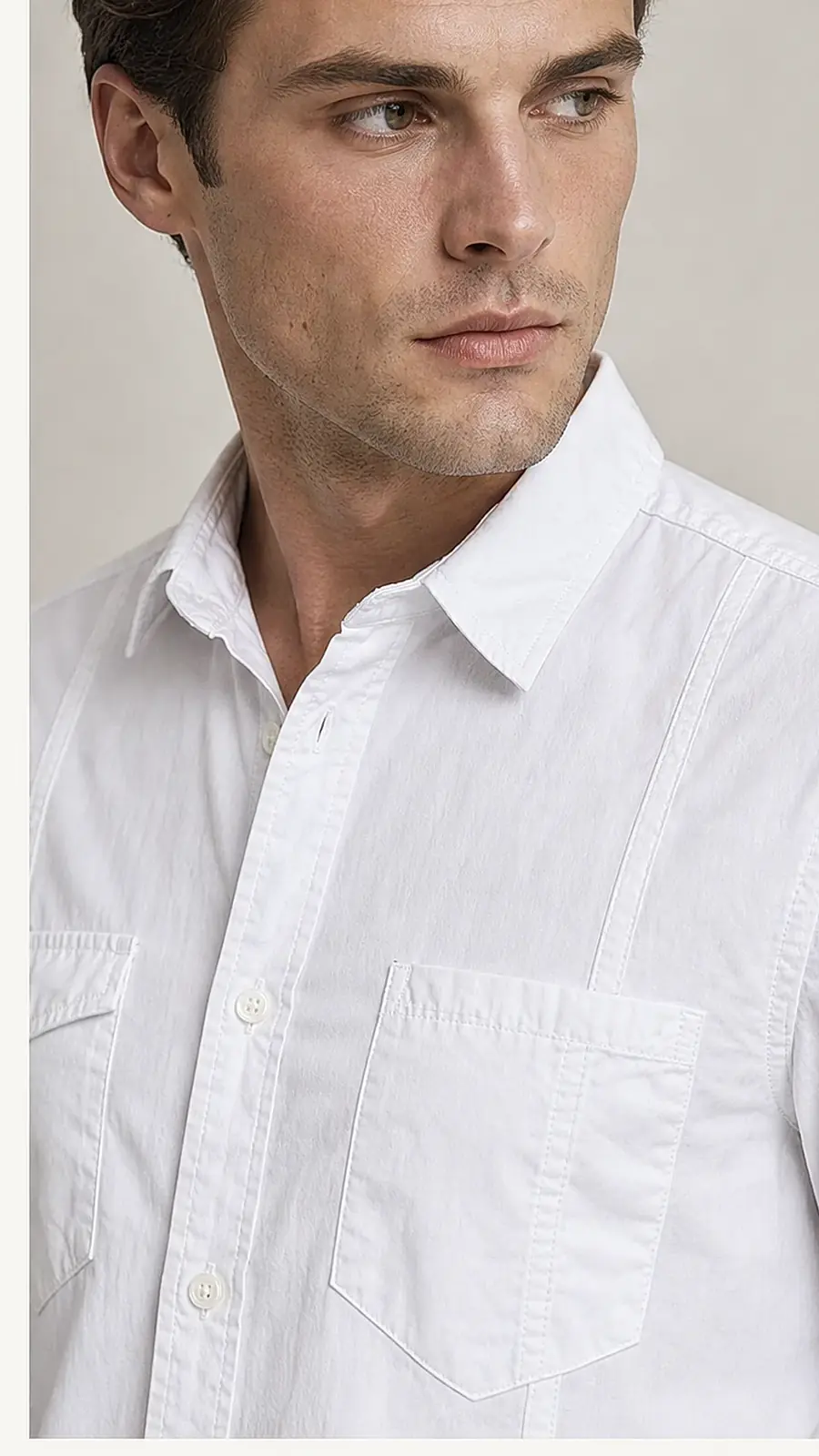 Recipe Men's White Long-Sleeve Button-Up Shirt
