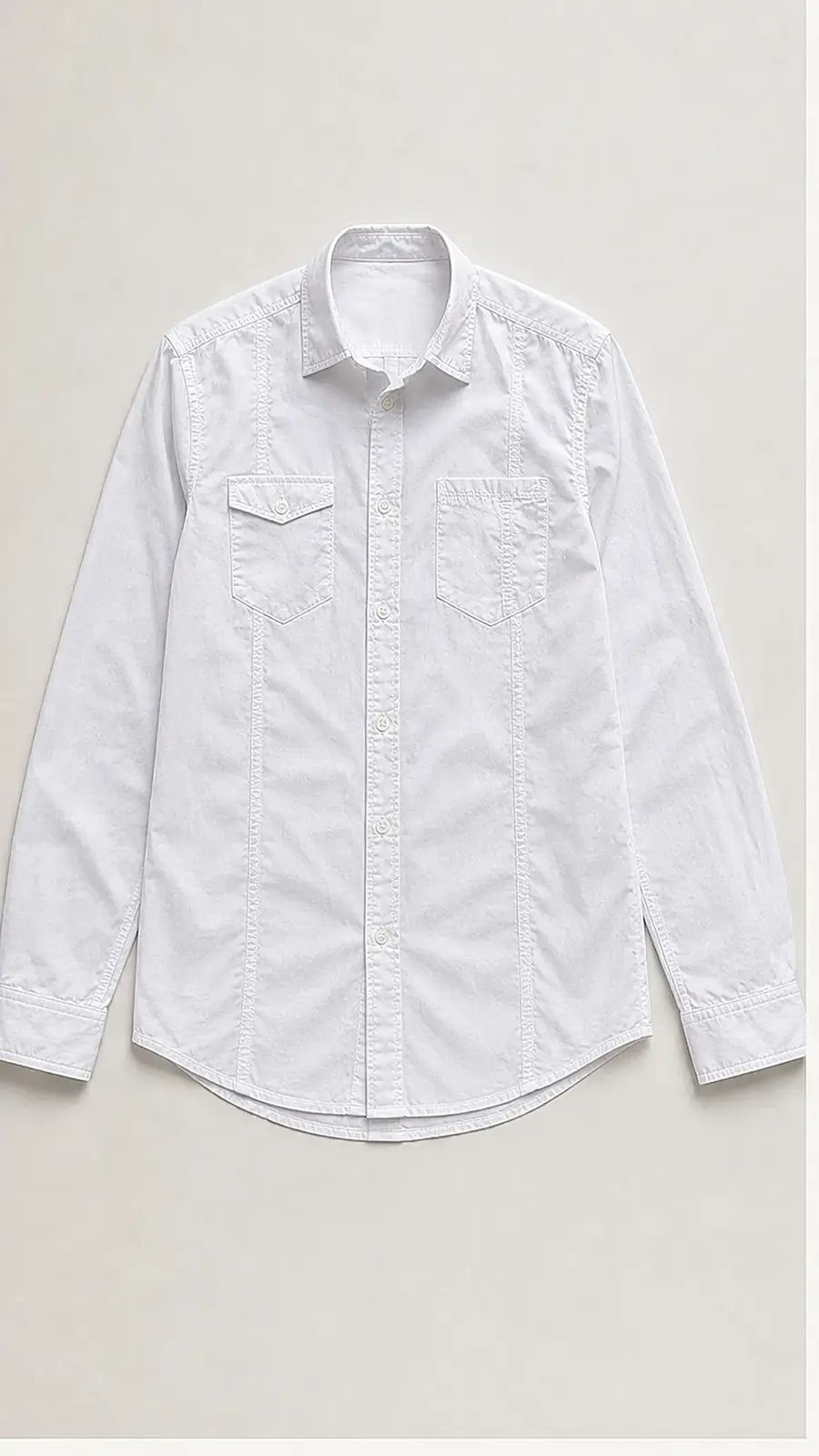 Recipe Men's White Long-Sleeve Button-Up Shirt