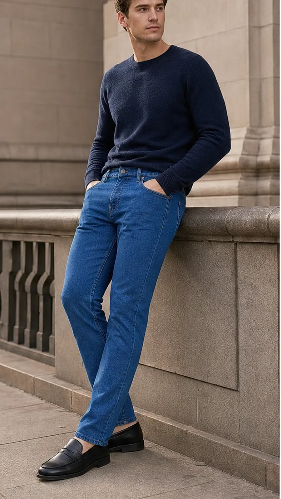 Stretch Denim Light Blue Mens vintage Stretch Denim Jeans Pant Slim Fit