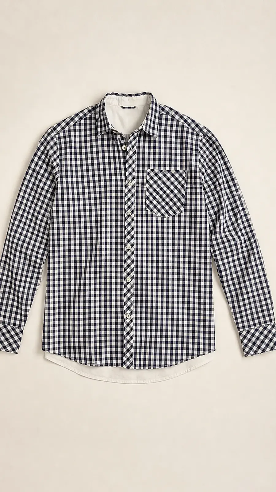 Navy_Black_white yarn dyed fine weaved Cotton Fabric soft Casual Shirt