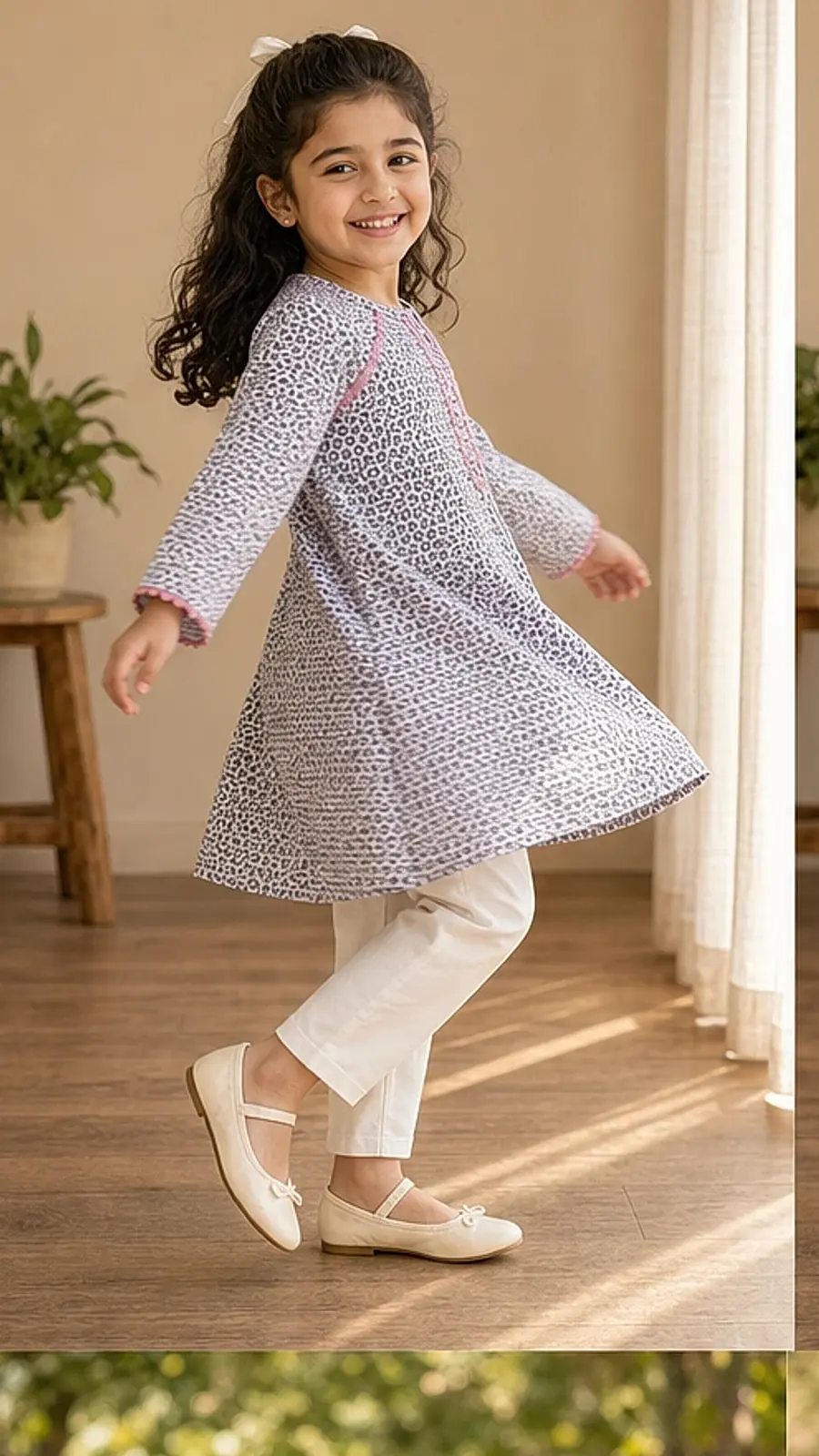 Girls Printed Kurta Pant Co-ord Set