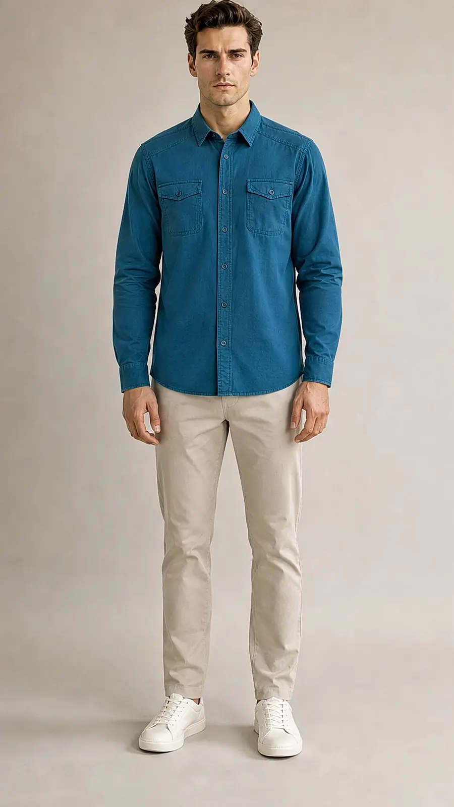 Denim Blue Pigment Dyed Egyption Cotton Shirt