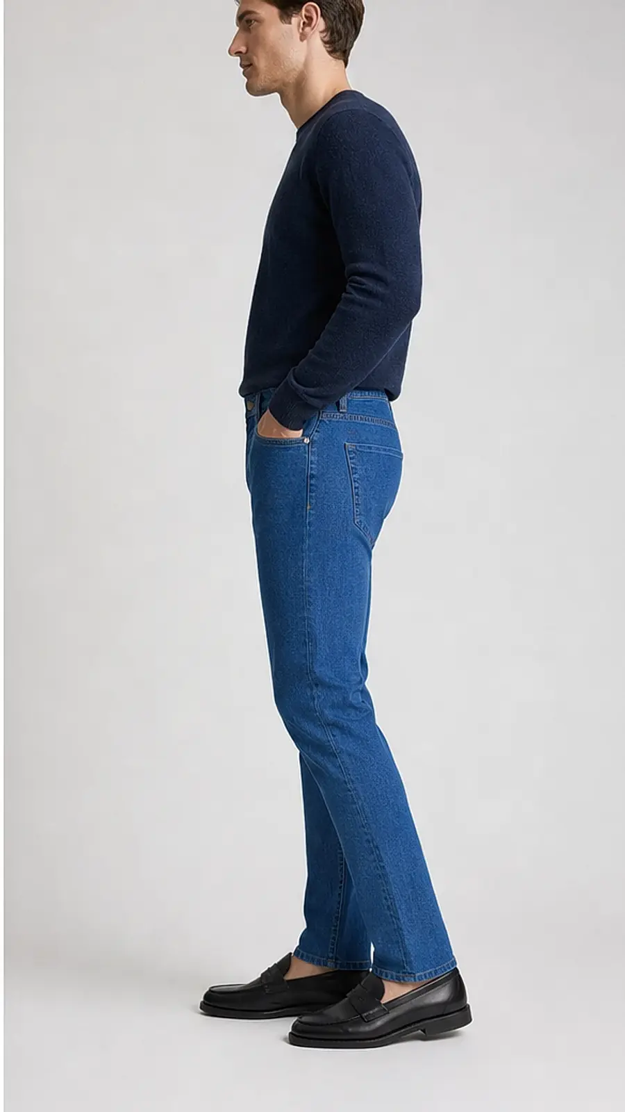 Stretch Denim Light Blue Mens vintage Stretch Denim Jeans Pant Slim Fit