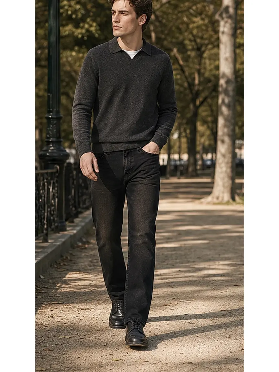 Regid Denim Brownish Black Mens vintage Regular Fit Jeans