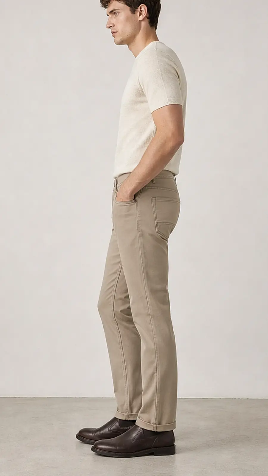 Men's Beige Smart Fit Casual Pant