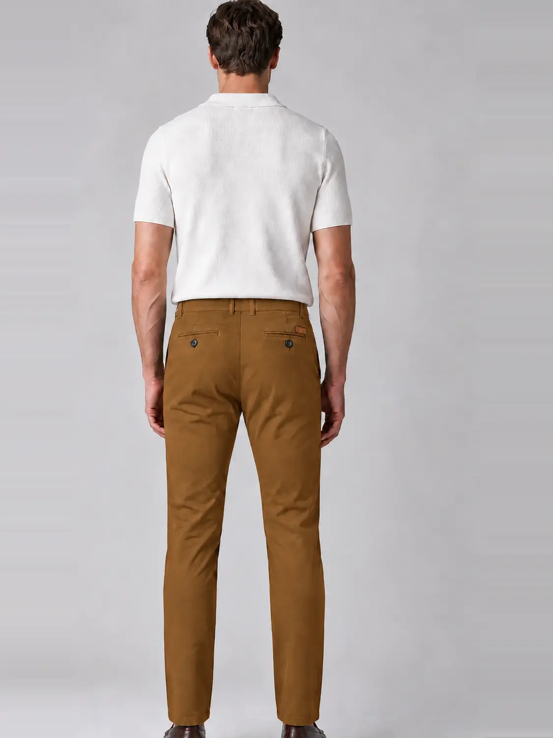 Men’s Mustard Stretch Cross-Pocket Chino Pants — view 2