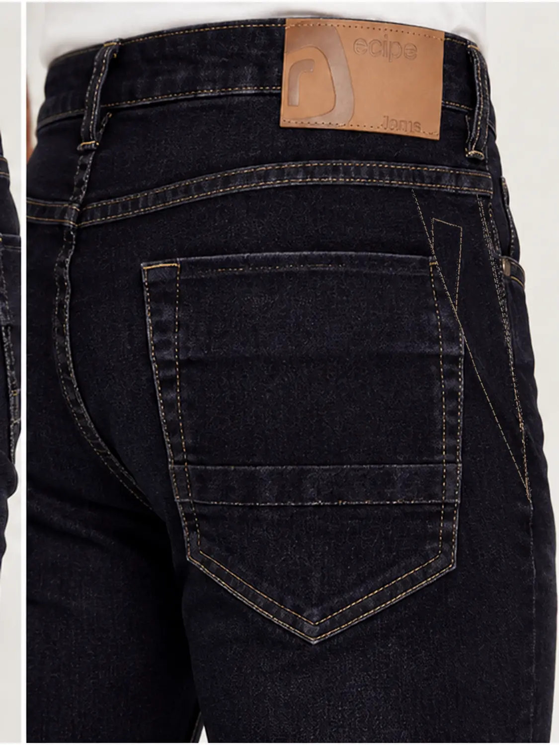 Men’s Black Washed Stretch Slim Fit Jeans — view 5