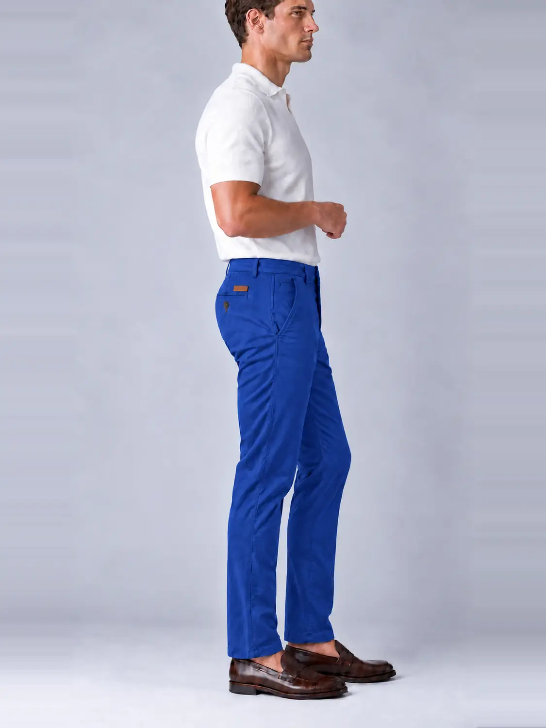Men’s Royal Blue Stretch Cross-Pocket Chino Pants — view 7