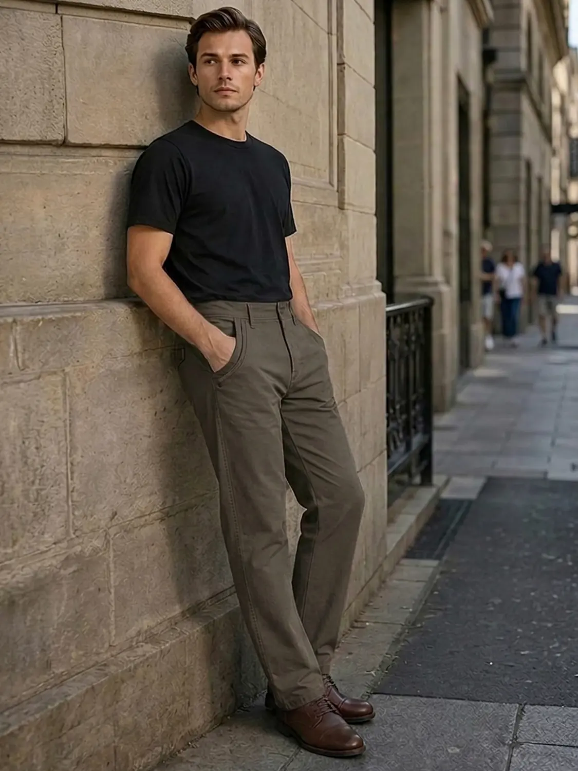 Men's Mud Cotton Canvas Heavy Weight Fabric Peach Finish Regular Fit Pant — view 4
