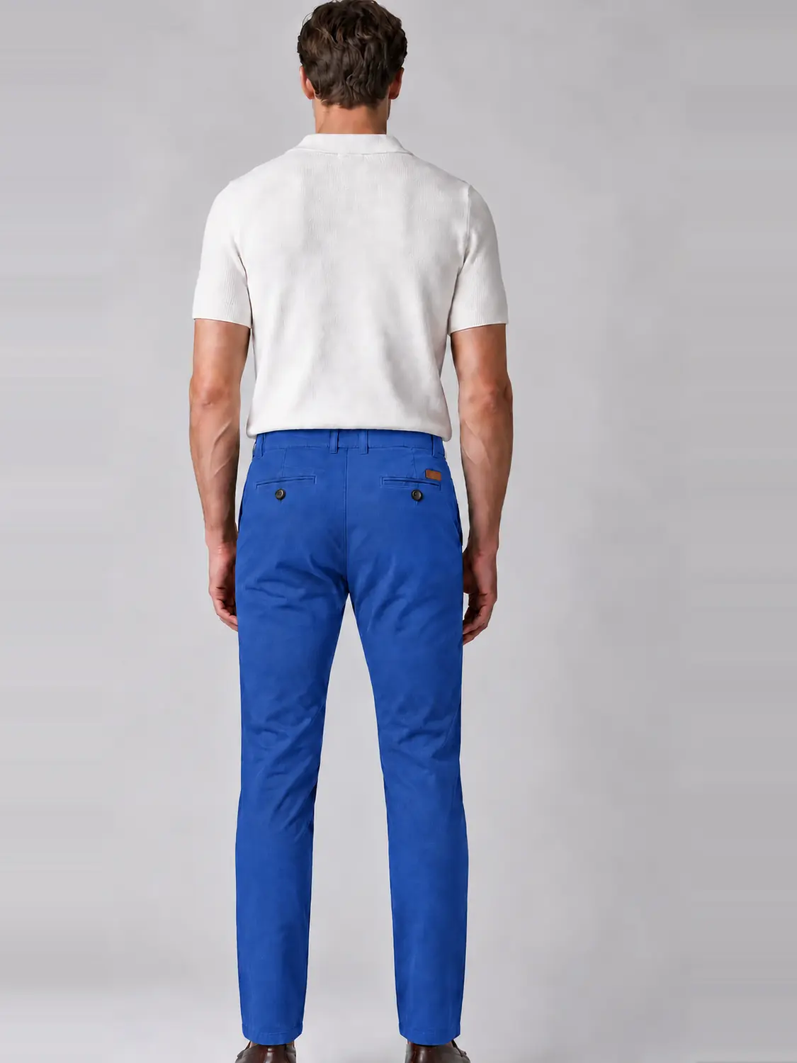 Men’s Royal Blue Stretch Cross-Pocket Chino Pants — view 2