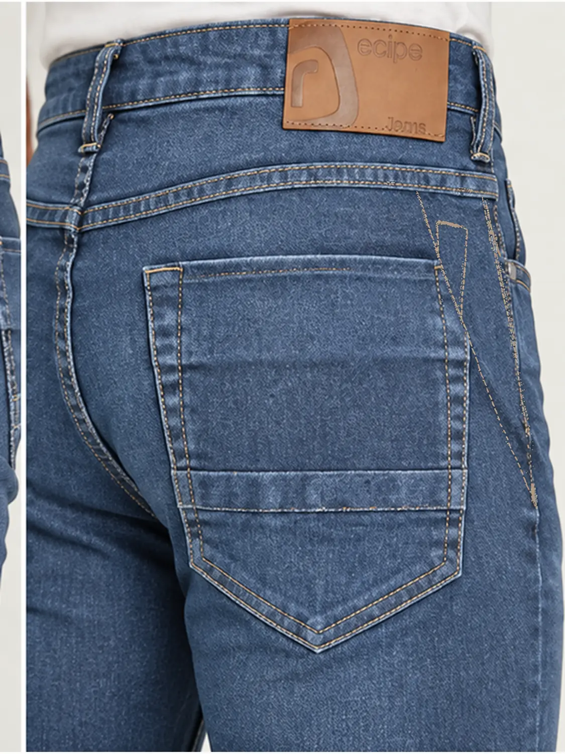 Men’s Light Blue Washed Stretch Slim Fit Jeans — view 5