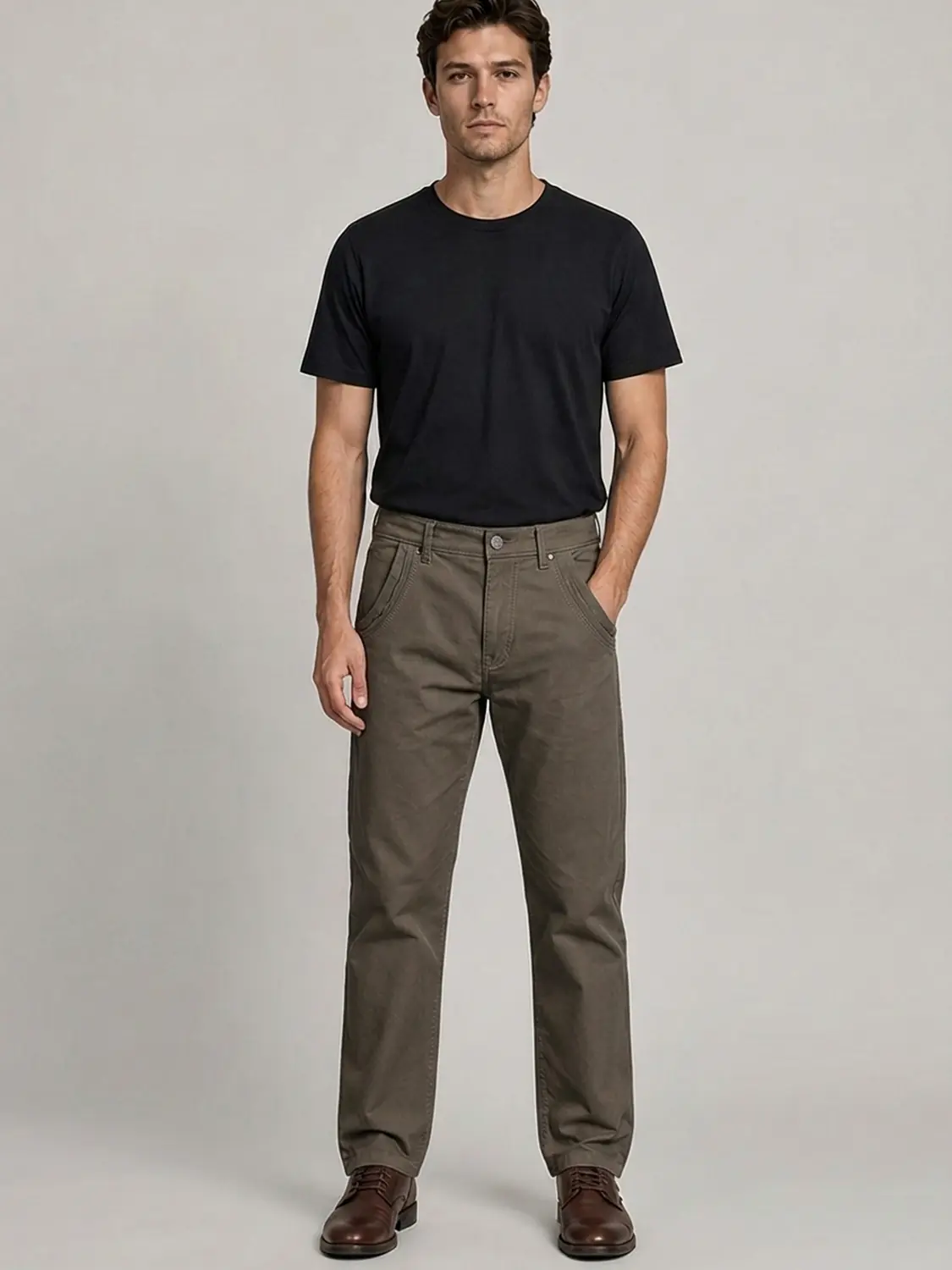 Men's Mud Cotton Canvas Heavy Weight Fabric Peach Finish Regular Fit Pant — view 3