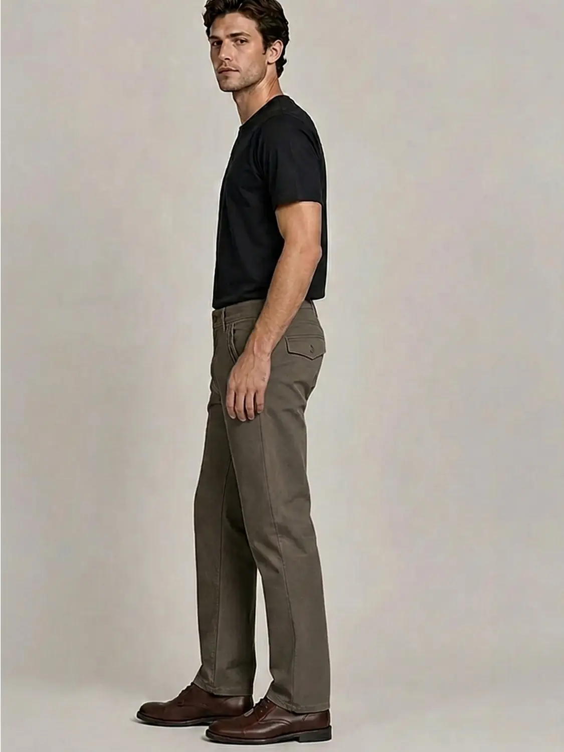 Men's Mud Cotton Canvas Heavy Weight Fabric Peach Finish Regular Fit Pant — view 5